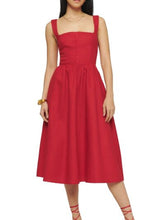 Load image into Gallery viewer, Square Neck Wide Strap Midi Dress