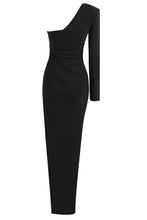 Load image into Gallery viewer, One Shoulder Asymmetrical Trim Bodycon Dress