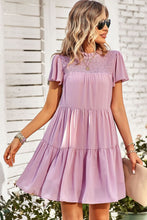 Load image into Gallery viewer, Smocked Puff Sleeve Tiered Mini Dress