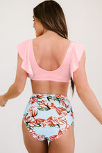Load image into Gallery viewer, Floral Ruffled High Waist Bikini Set