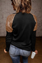 Load image into Gallery viewer, Letter Graphic Sequin Raglan Sleeve Top