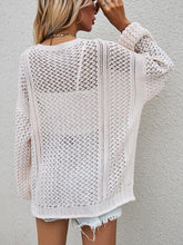 Load image into Gallery viewer, Openwork Button Front Cardigan