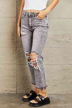 Load image into Gallery viewer, BAYEAS Acid Wash Distressed Cropped Straight Jeans