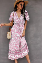 Load image into Gallery viewer, Bohemian Flutter Sleeve Wrap Top Dress