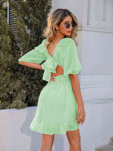 Load image into Gallery viewer, Square Neck Ruffle Hem Dress