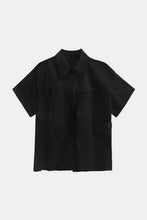 Load image into Gallery viewer, Cutout Pointed Collar Button Front Shirt