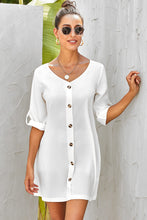 Load image into Gallery viewer, Buttoned V-Neck Dress