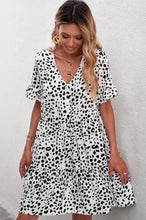 Load image into Gallery viewer, Leopard Ruffled Dress with Buttons