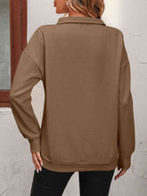 Load image into Gallery viewer, Zip-Up Dropped Shoulder Sweatshirt