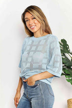 Load image into Gallery viewer, Double Take Ribbed Trim Round Neck Knit Top