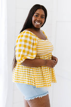Load image into Gallery viewer, Mittoshop Sunny Meadow Full Size Run Gingham Babydoll Top