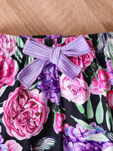 Load image into Gallery viewer, Baby Girl Graphic Ribbed Ruffle Shoulder Bodysuit and Printed Pants Set