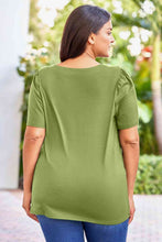Load image into Gallery viewer, Plus Size Square Neck Puff Sleeve Tee