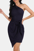 Load image into Gallery viewer, Tie Front One-Shoulder Sleeveless Dress
