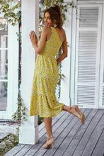 Load image into Gallery viewer, Ditsy Floral Smocked One-Shoulder Dress