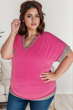 Load image into Gallery viewer, Plus Size Leopard V-Neck Short Sleeve T-Shirt