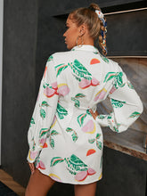 Load image into Gallery viewer, Fruit Print Curved Hem Shirt Dress