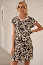 Load image into Gallery viewer, Leopard Pattern T-shirt Dress