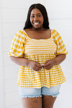 Load image into Gallery viewer, Mittoshop Sunny Meadow Full Size Run Gingham Babydoll Top