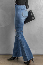 Load image into Gallery viewer, Distressed Raw Hem High-Waist Flare Jeans