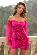 Load image into Gallery viewer, Sweetheart Neck Ruched Mini Dress