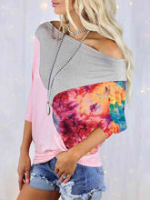 Load image into Gallery viewer, Color Block Three-Quarter Sleeve Blouse