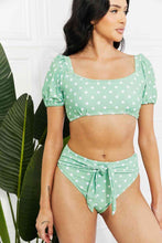 Load image into Gallery viewer, Marina West Swim Vacay Ready Puff Sleeve Bikini in Gum Leaf