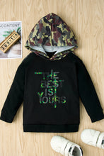Load image into Gallery viewer, Boys Letter Print Camouflage Hoodie and Pants Set