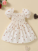 Load image into Gallery viewer, Baby Girl Heart Print Square Neck Dress