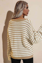 Load image into Gallery viewer, Striped Dropped Shoulder Sweater