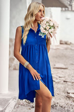 Load image into Gallery viewer, Button Down Collared Sleeveless Dress