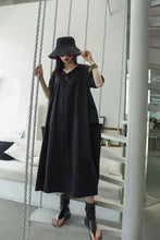 Load image into Gallery viewer, One-Button Midi Dress with Pockets