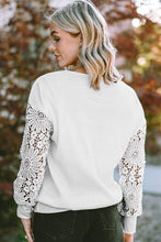 Load image into Gallery viewer, V-Neck Crochet Long Sleeve Blouse