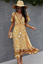 Load image into Gallery viewer, Bohemian Flutter Sleeve Wrap Top Dress