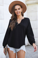 Load image into Gallery viewer, Button Detail Curved Hem Top