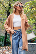 Load image into Gallery viewer, Openwork Long Sleeve Open Front Slit Cardigan