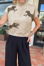 Load image into Gallery viewer, Animal Graphic Mock Neck Cap Sleeve Sweater