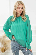 Load image into Gallery viewer, Round Neck Flounce Sleeve Blouse
