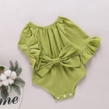 Load image into Gallery viewer, Baby Girl Bow Detail Flounce Sleeve Bodysuit