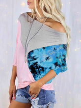 Load image into Gallery viewer, Color Block Three-Quarter Sleeve Blouse