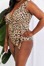 Load image into Gallery viewer, Marina West Swim Full Size Float On Ruffle Faux Wrap One-Piece in Leopard