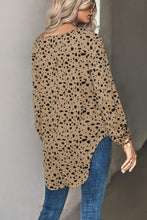 Load image into Gallery viewer, Animal Print V-Neck High-Low Blouse