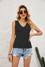 Load image into Gallery viewer, Eyelet V-Neck Sleeveless Knit Top