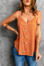 Load image into Gallery viewer, Button Front Plunge Spaghetti Strap Cami