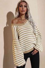 Load image into Gallery viewer, Striped Dropped Shoulder Sweater