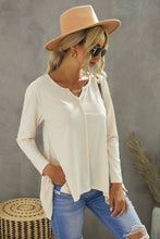 Load image into Gallery viewer, Notched Neck Asymmetric Hem Top