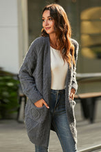 Load image into Gallery viewer, Mixed Knit Open Front Longline Cardigan