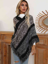 Load image into Gallery viewer, V-Neck Poncho with Fringes