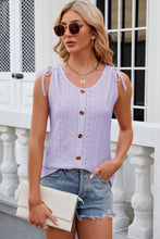 Load image into Gallery viewer, Eyelet Round Neck Wide Strap Tank