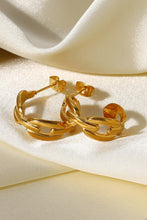 Load image into Gallery viewer, Linked Together Chain C-Hoop Earrings